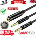3.5mm Y Splitter (2 Male to 1 Female) Audio Cable - UK Hot Deals