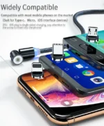 3-in-1Magnetic phone charging Cable – 540° Rotation | USB-C, Micro USB & iPhone | 1m Fast Charge Cable Best product UK - Image 4