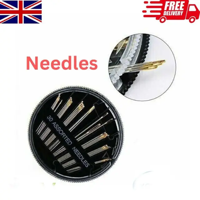 30-piece-easy-thread-needles-sellertree-uk.webp Hand Sewing Needles | 30 Assorted Easy Thread UK - Image 1