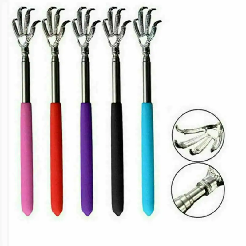 Extendable-Telescopic-back-scratcher-UK.webp Extendable Telescopic Back Scratcher with Metal Eagle Claw & Rubber Grip - Image 1