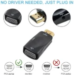 HDMI to VGA Adapter with 3.5mm Audio 1080p Full HD - UK Hot Deals - Image 3