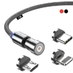 3-in-1Magnetic phone charging Cable – 540° Rotation | USB-C, Micro USB & iPhone | 1m Fast Charge Cable Best product UK - Image 3