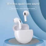 Pro 6 Wireless Bluetooth 5.0 Earbuds (White) - Image 2