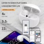 Pro 6 Wireless Bluetooth 5.0 Earbuds (White) - Image 3