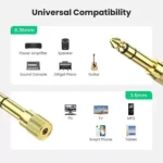 6.35mm to 3.5mm Audio Jack Adapter Stereo Plug Gold Plated - Image 4