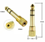 6.35mm to 3.5mm Audio Jack Adapter Stereo Plug Gold Plated - Image 3