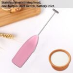 Portable Coffee Beater & Milk Frother Whisk (Pink) - Image 3