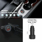 60W Fast Car Charger QC 3.0 & PD USB-C - Image 2
