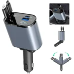 Retractable Car Charger | 4 in 1 Fast 120W Adapter UK - Image 2